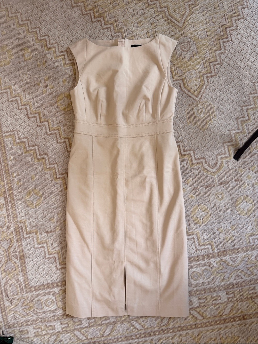 Ann Taylor Cream Midi Sheath Dress